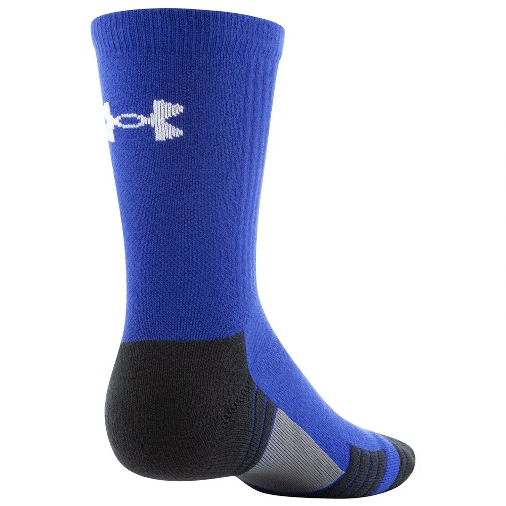 3 Pair Under Armour UA Team Athletic Crew Socks Royal Blue Men's Size 7-8.5  NEW
